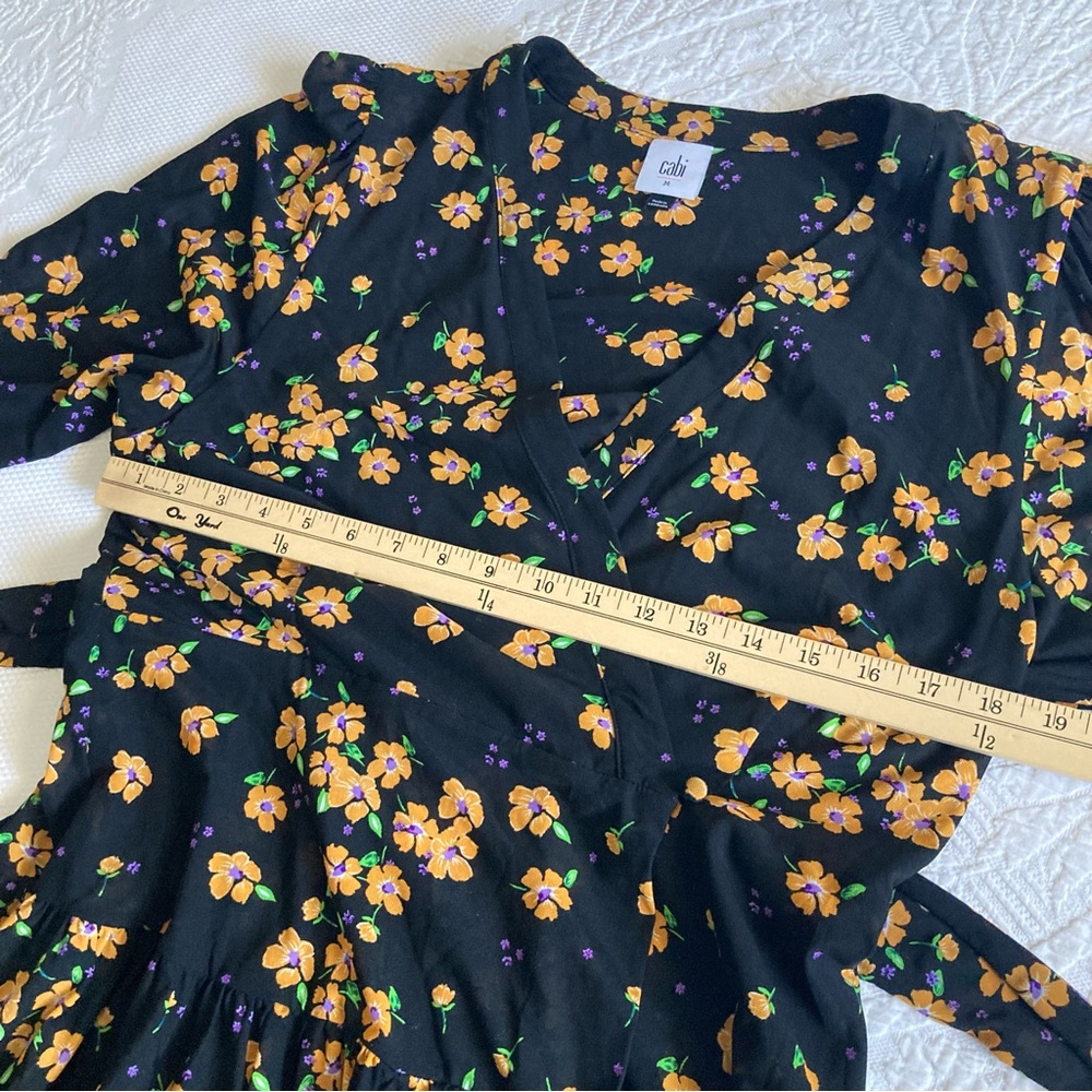 CAbi debut fiesta floral wrap dress romantic wedding guest spring summer size M - Picture 9 of 14